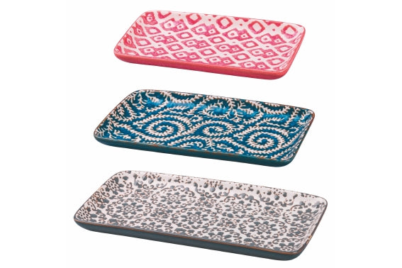 REACTIVE SET 3 RECTANGULAR TRAYS. RED/BLUE/GREY - 2188622