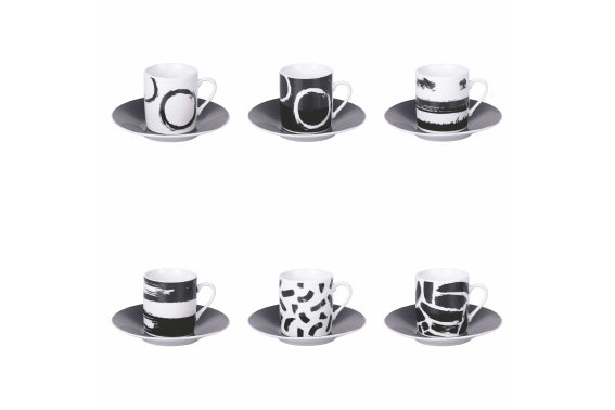THE BLACK MOOD SET 6PCS CUPS 90ML/ SAUCER - 5920266
