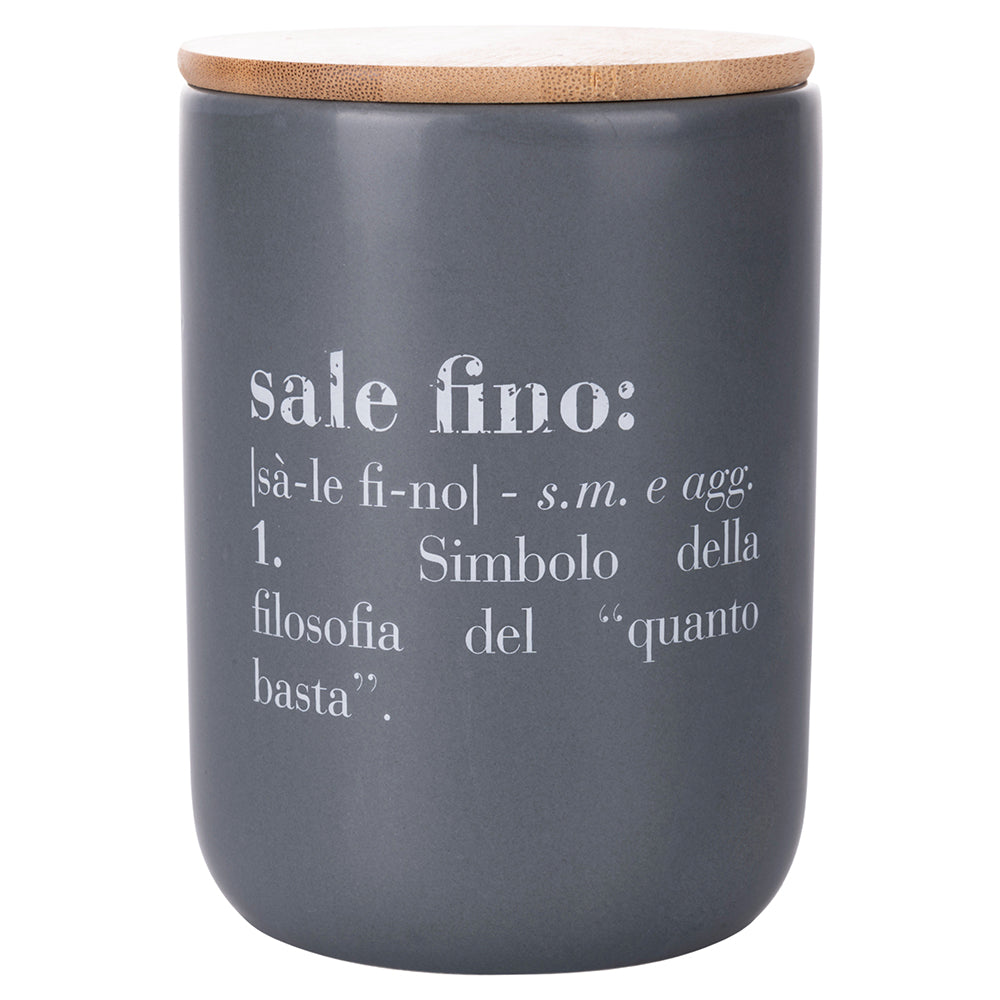 VICTIONARY FINE SALT JAR W BAMBOO LID - 5920857