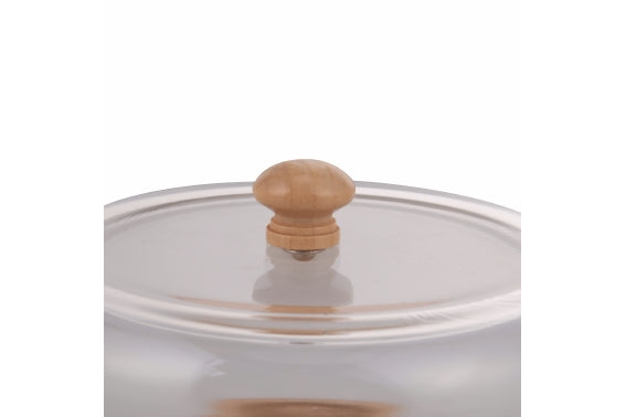 BAMBOO TRAY/GLASS BELL D.19,6CM - 5921320