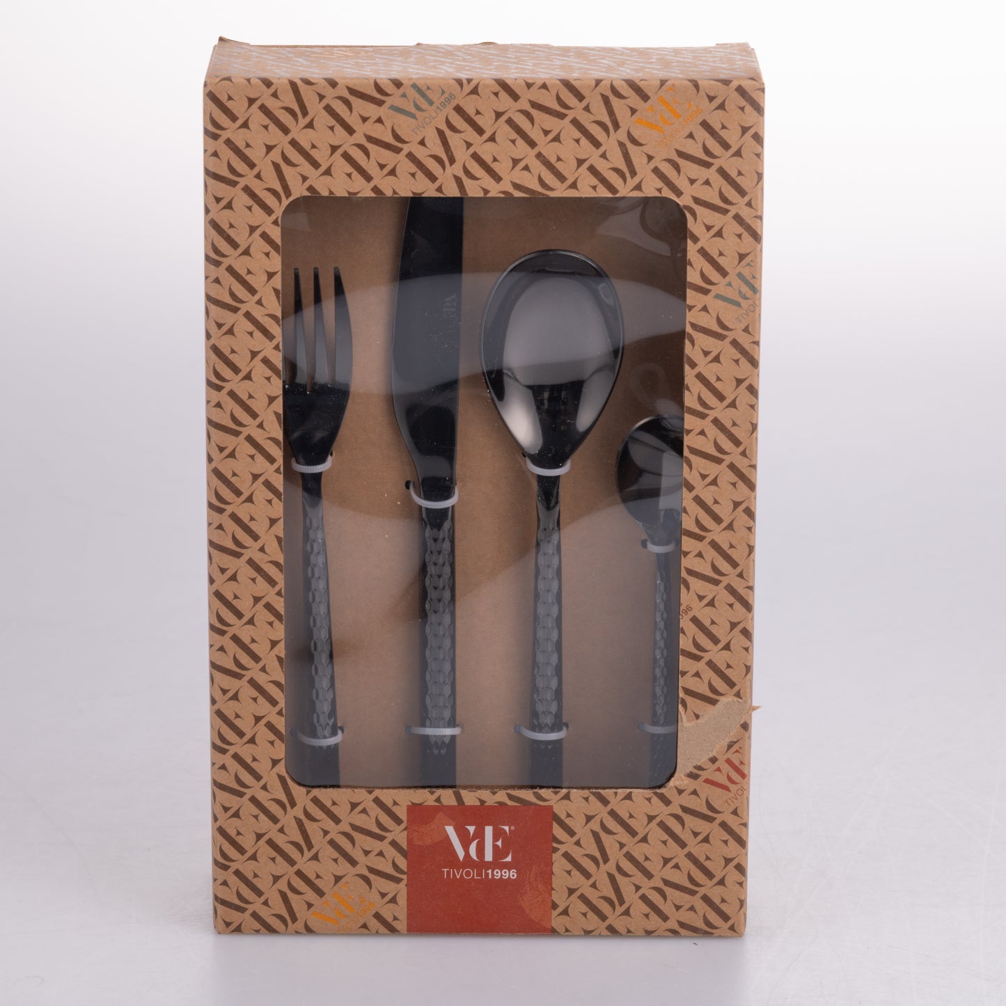 MALINDI SET 24PCS BLACK CUTLERY SHINY - 5921480