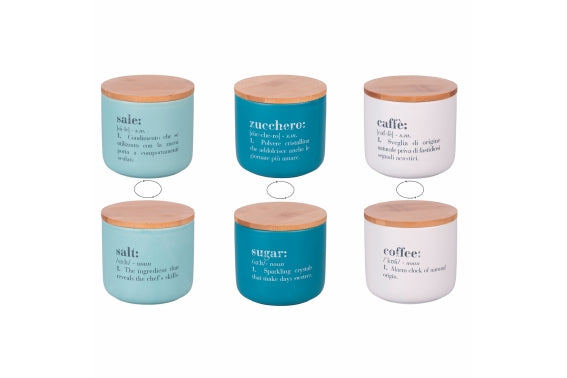 VICTIONARY SET 3 PCS SALT COFFEE SUGAR FACES JAR - 5921881