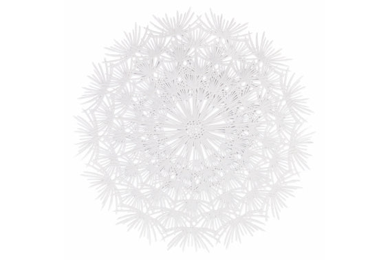 WHITE PVC DANDELION DESIGN PLACEMAT - 5922828