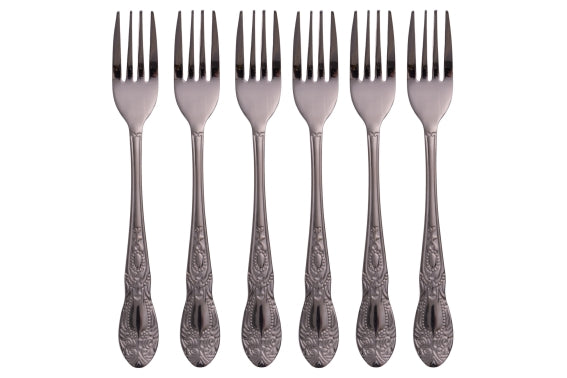 WONDERLAND SET 6 FORKS 18/10 BLACK SHINY - 5923706