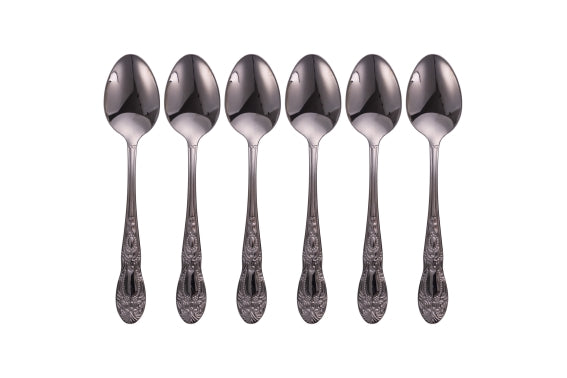 WONDERLAND SET 6 TEASPOONS 18/10 BLACK POLISHED - 5923707