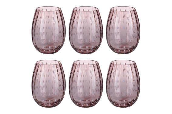 SHIRAZ SET 6 WATER GLASSES 525ML PINK - 5925121