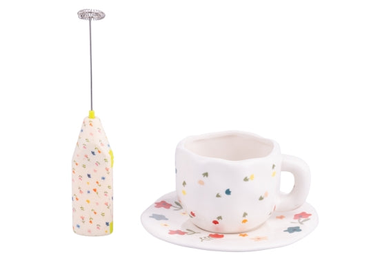 MORE AMOR SET CUP+ SAUCER+COFFEE CREAMER FLOWER - 5925537