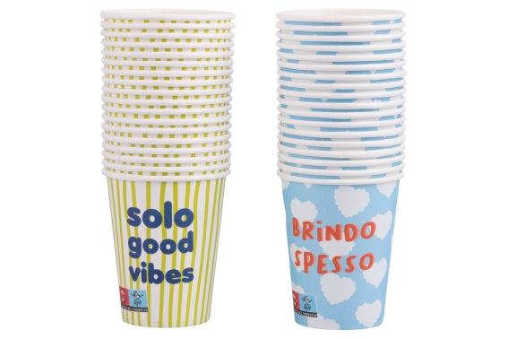 MORE AMOR SET 18 PAPER CUPS RANDOM DECORATION 250ML - 5925895