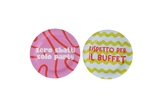 MORE AMOR SET 15 PAPER PLATES RANDOM DECORATION D.23 CM - 5925897