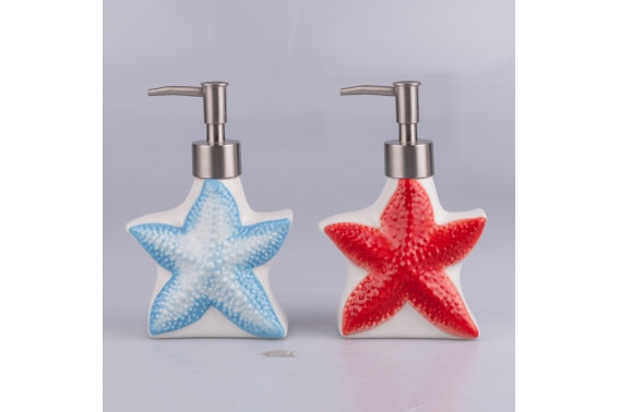 OCEAN STARFISH SOAP DISPENSER 290ML 2ASSORT - 5926382