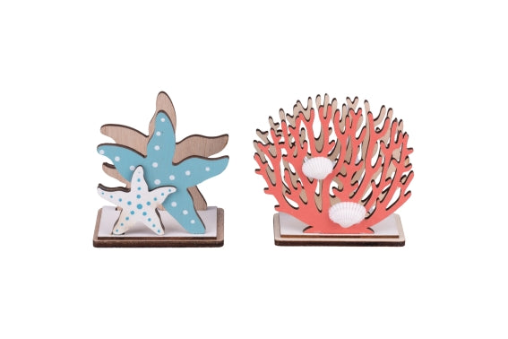 OCEAN CORAL NAPKINS HOLDER 9X6X10CM 2ASS - 5926428
