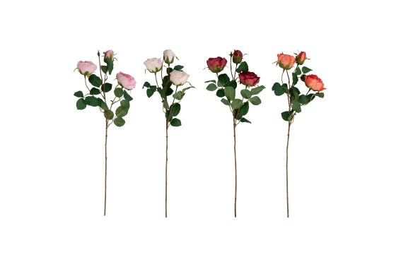 GARDEN STEM WITH THREE ROSES 63CM 4 ASS - 5926619