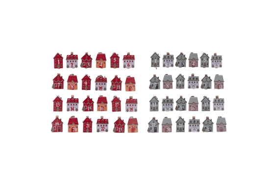 XMAS LITTLE HOUSES SET 24 GIFT CLIP 2ASS - 5926905