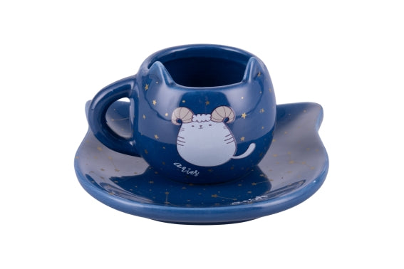 COFFEE CUP AND SAUCER SET OROSCOCATS ARIES - 5928194
