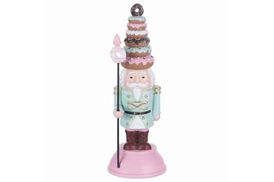 DONUT NUTCRACKER PINK BASE 22CM POLYRESIN - 2188100