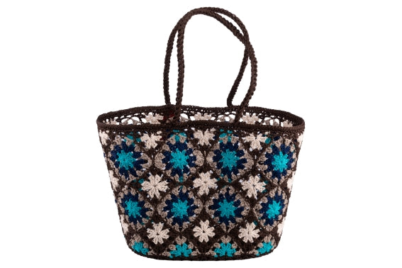 MULTICOLOR SQUARE CROCHET BAG 45X30X30CM - 2188353