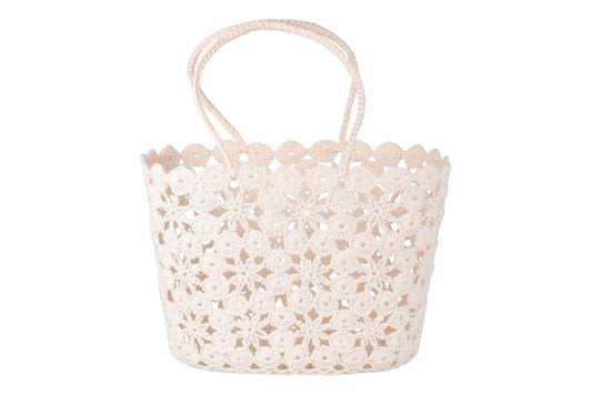 CREAM CROCHET BAG 45X30X30CM - 2188355