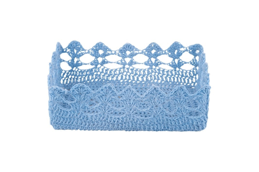 CROCHET BASKET 24x16x8 CM OCEAN BLUE - 2188359