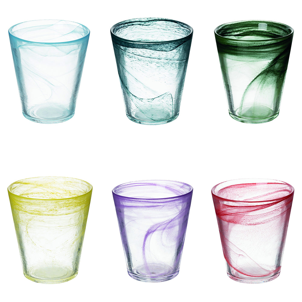 ALABASTRO COLORS CONICAL SET 6 GLASSES 250ML - 2188594