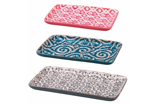 REACTIVE SET 3 RECTANGULAR TRAYS. RED/BLUE/GREY - 2188622