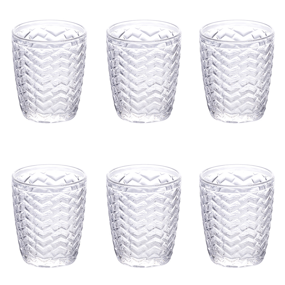 TWIST SET 6 WATER GLASSES TRANSPARENT COLOR  295ML - 5900635