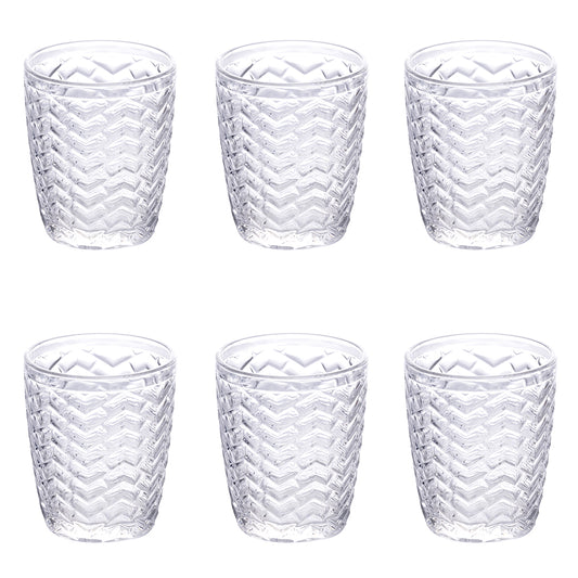 TWIST SET 6 WATER GLASSES TRANSPARENT COLOR  295ML - 5900635