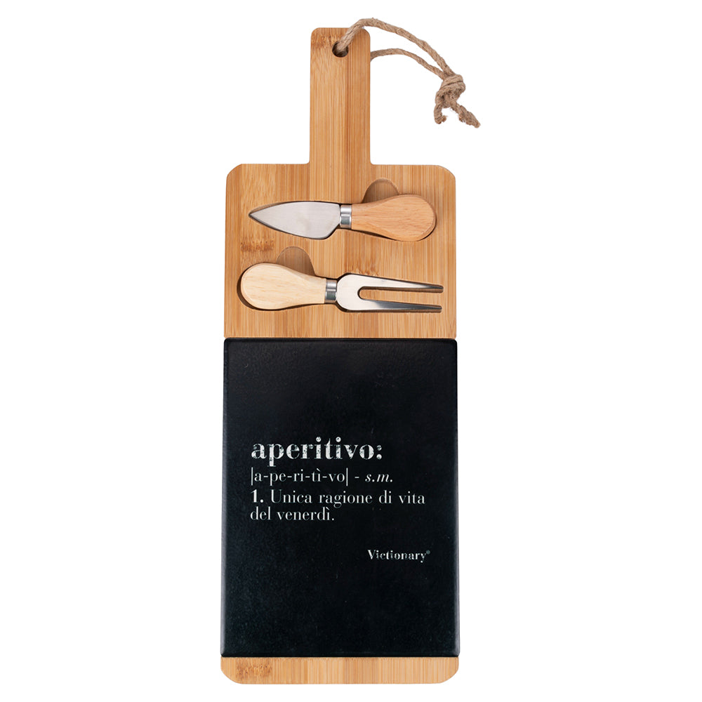 VICTIONARY APERITIF BAMBOO CUTTING BOARD WITH 2 KN - 5905260
