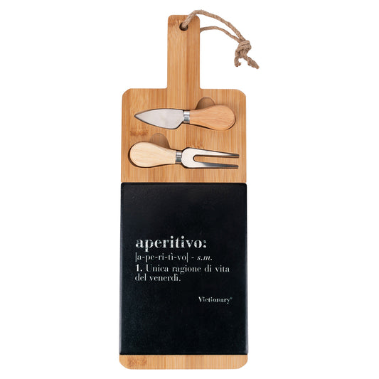 VICTIONARY APERITIF BAMBOO CUTTING BOARD WITH 2 KN - 5905260