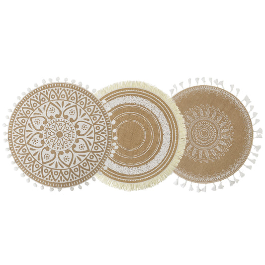 WHITE JUTE PLACEMAT 3 ASS - 5908803