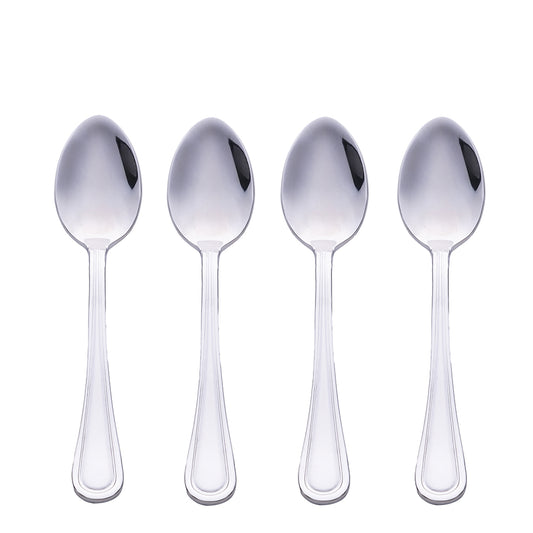 ANTIQUE SET 4 SPOONS 18 12 SHINY SILVER - 5911365