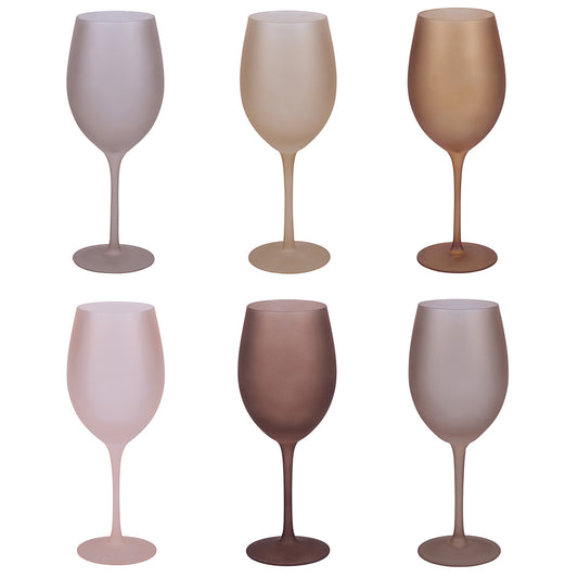HAPPY HOUR SET 6  WINE GLASSES CHOCOLATE - 5911524