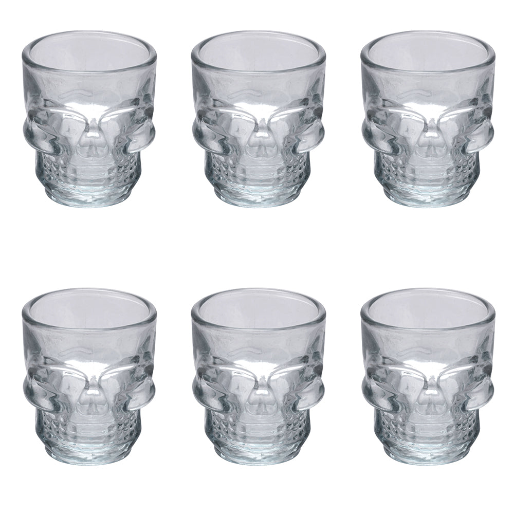 GLACE SKULL SET 6 TRANSPARENT LIQUEUR GLASSES - 5913489
