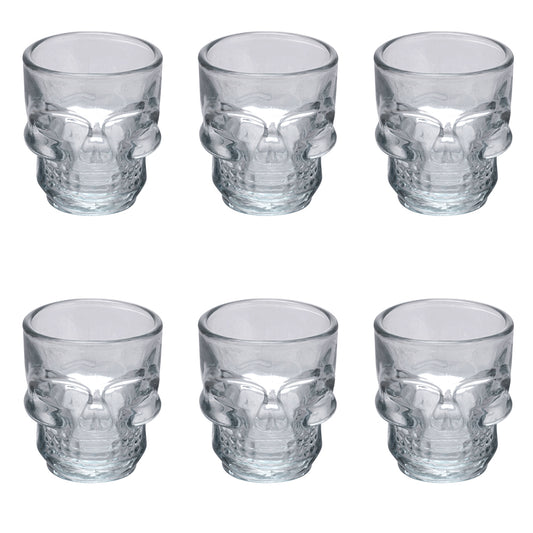 GLACE SKULL SET 6 TRANSPARENT LIQUEUR GLASSES - 5913489