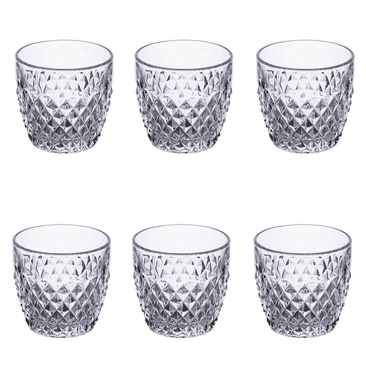 DIAMOND BALLOOM SET6 GLASSES TRANSP 350 ML - 5917070