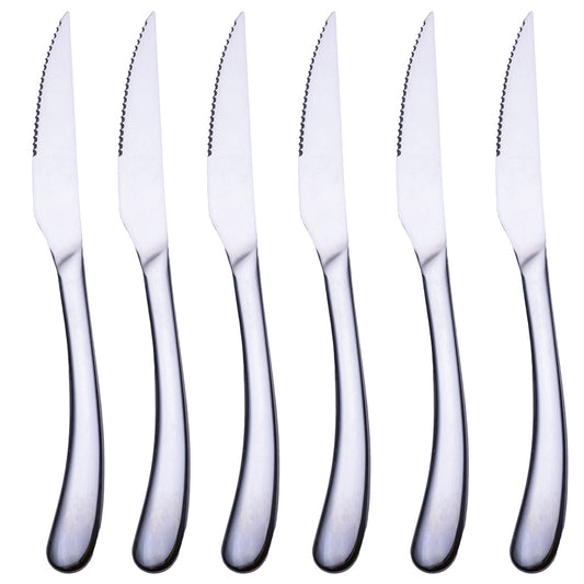 MONTECARLO SET 6 STEAK KNIVES SILVER POLISHED - 5918604