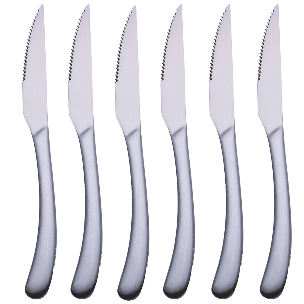 MONTECARLO SET 6 STEAK KNIVES MATT SILVER - 5918605