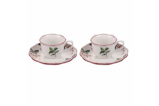 VINTAGE XMAS CUP AND SAUCER - 5919064