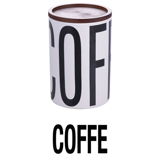 BIGISMORE WHITE CERAMIC COFFEE JAR 750ML - 5919846
