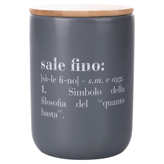 VICTIONARY FINE SALT JAR W BAMBOO LID - 5920857