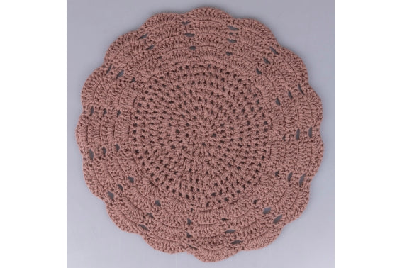 CROCHET PLACEMAT D 38CM PINK - 5921186