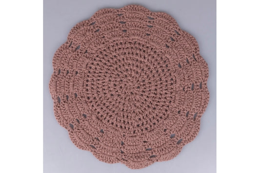 CROCHET PLACEMAT D 38CM PINK - 5921186