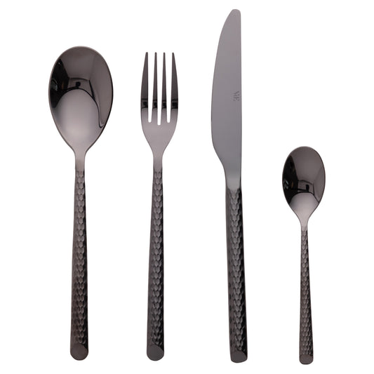 MALINDI SET 24PCS BLACK CUTLERY SHINY - 5921480