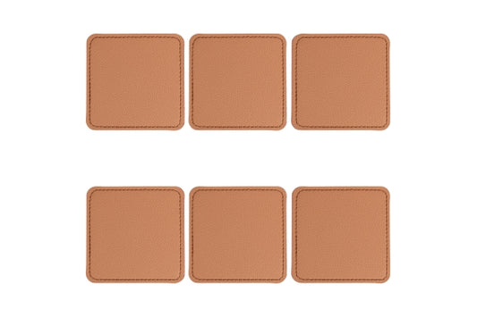 HORECA SET 6 LEATHER EFFECT COASTERS 10X10CM - 5921717