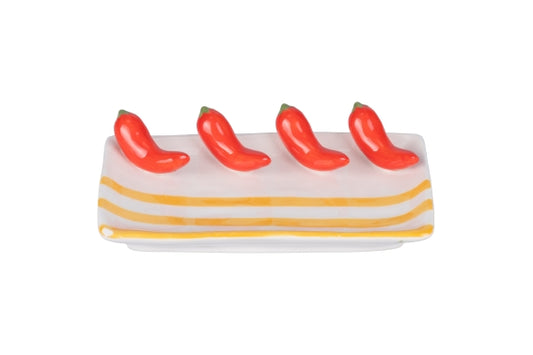FRUIT LIFE SAUCER DECOR. 15X8,5CM CHILI - 5921858