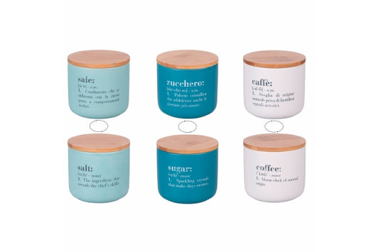 VICTIONARY SET 3 PCS SALT COFFEE SUGAR  FACES JAR - 5921881