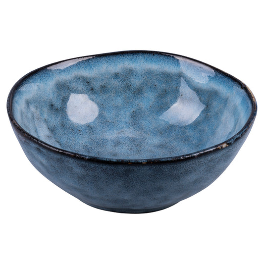 THE MARKET SOUP PLATE  BLUE WITH BLACK BORDER - 5922135