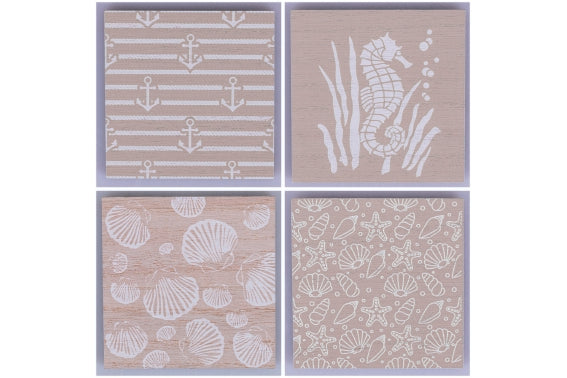 SET 4 COASTERS 4 ASS / WOOD  - 5922316