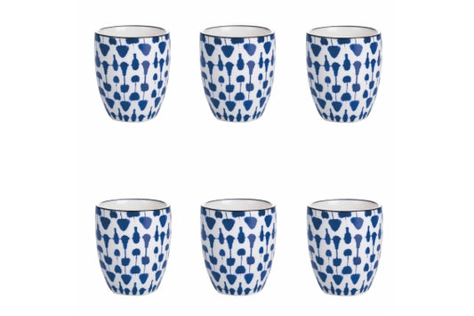CONFUSION SET 6 COFFEE CUPS 90ML BLUE B - 5922604