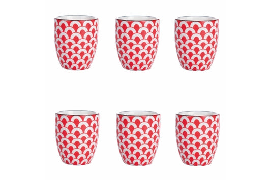 CONFUSION SET 6 COFFEE CUPS 90ML RED - 5922605
