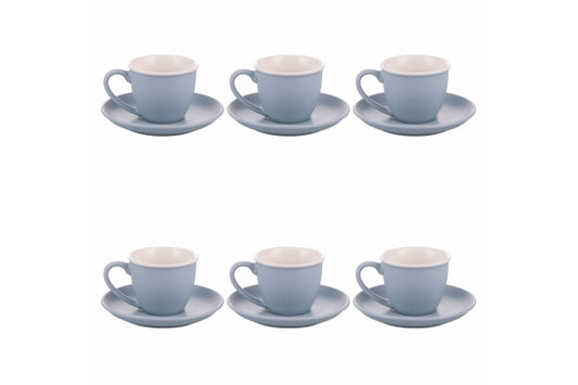 FORMA SET6 CUPS 100ML W/ SAUCER CRISTALLO DI LUNA - 5923503